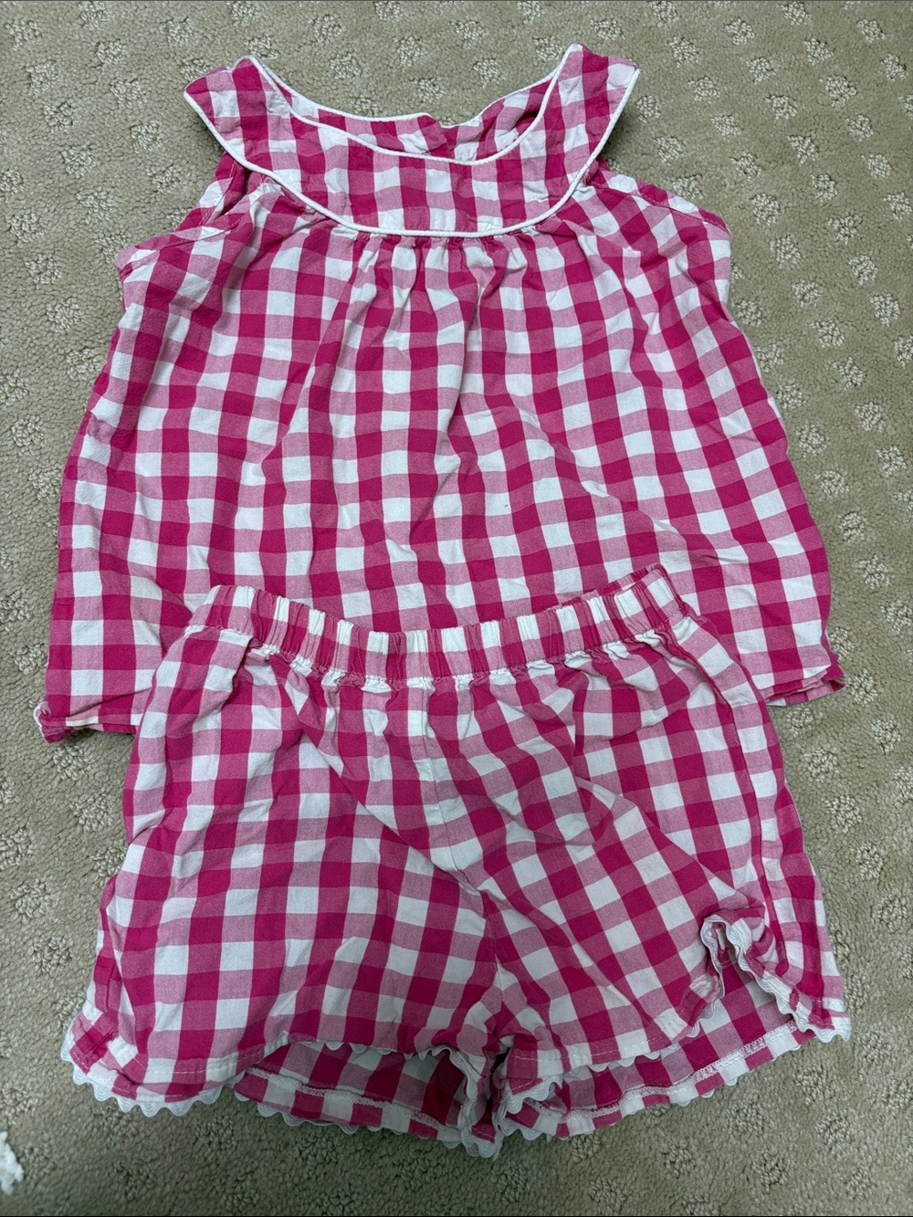 Kayce Hughes Pink Gingham short Set